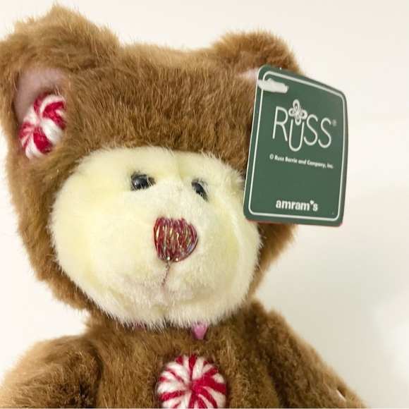 Russ Berrie Cookie Gingerbread Teddy Bear Plush Christmas Stuffed Animal - Picture 3 of 16